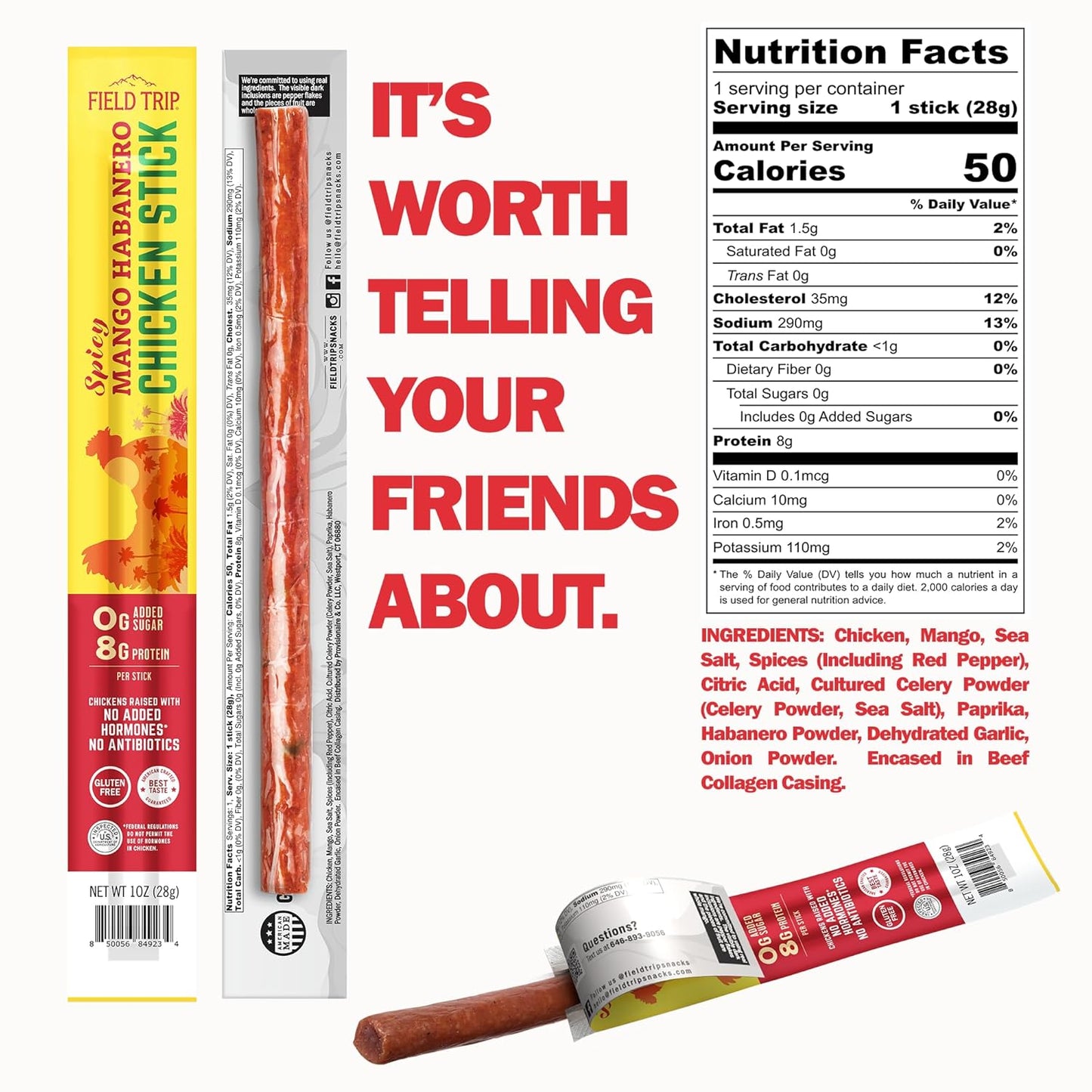 Mango Habanero Chicken Sticks 1oz (10ct)