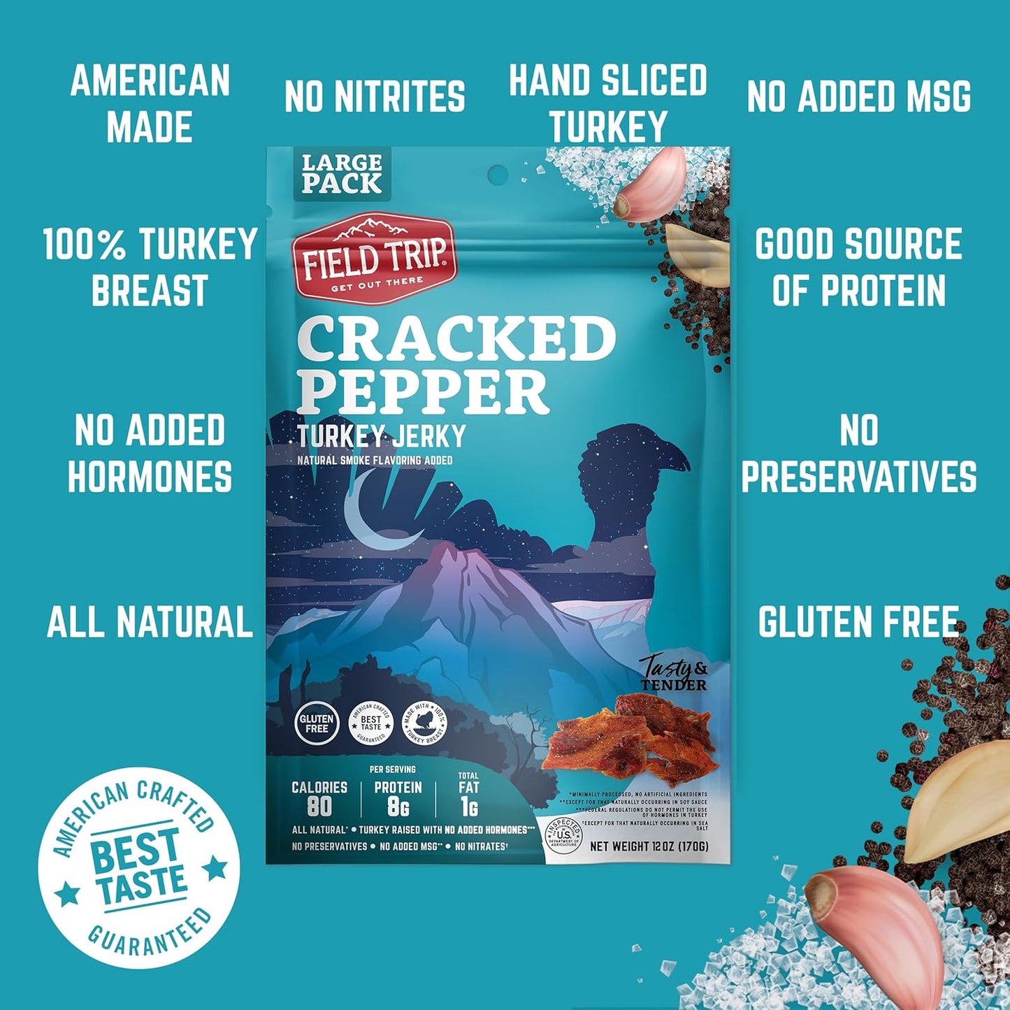 Cracked Pepper Turkey Jerky 12oz