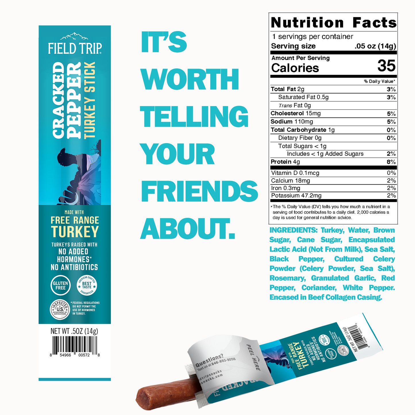 Cracked Pepper Turkey Sticks .5oz (24ct)