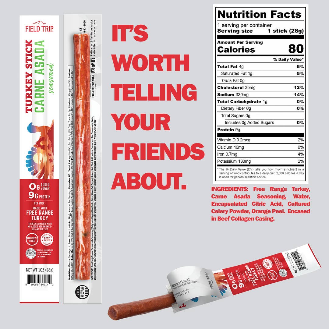 Carne Asada Seasoned Turkey Stick 1.0 oz (24 Sticks)