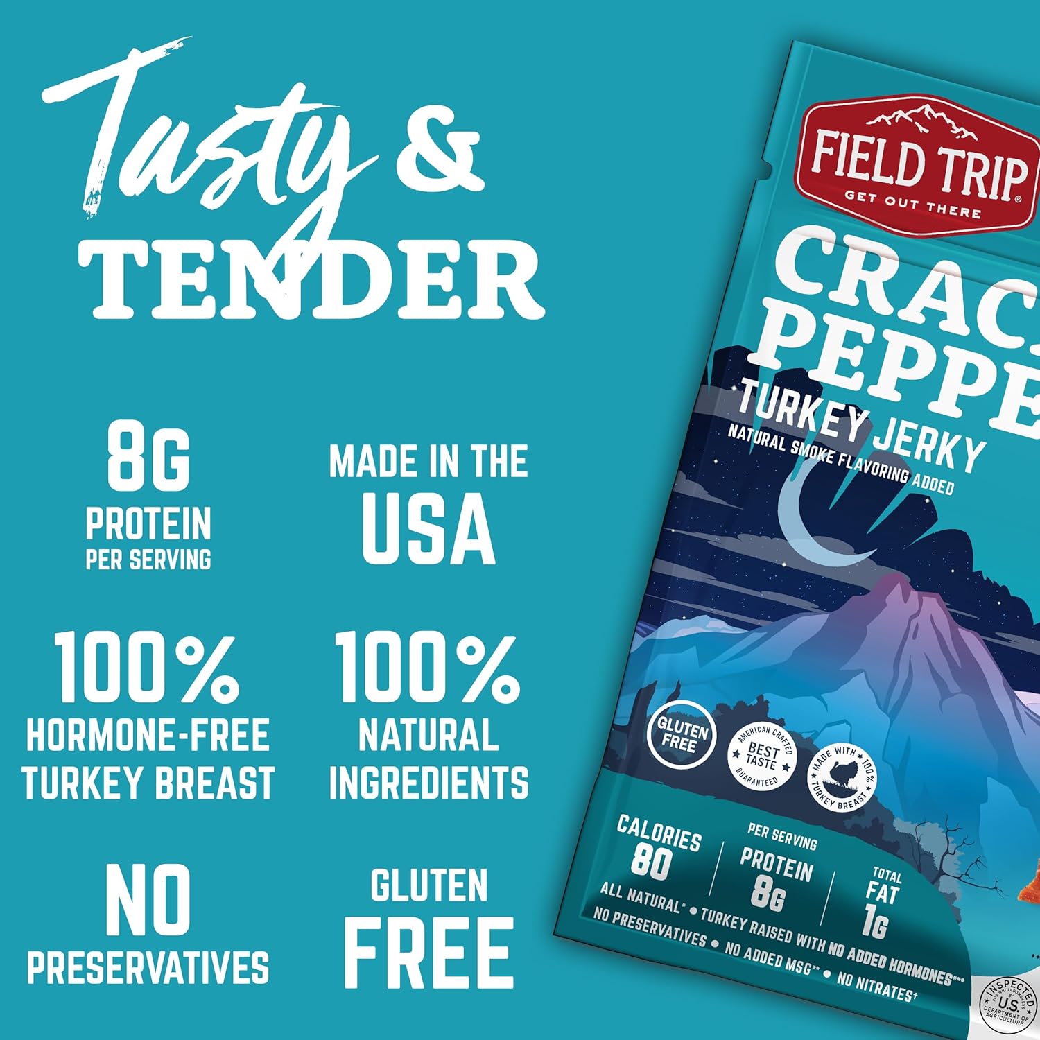 Cracked Pepper Turkey Jerky 1.0 oz