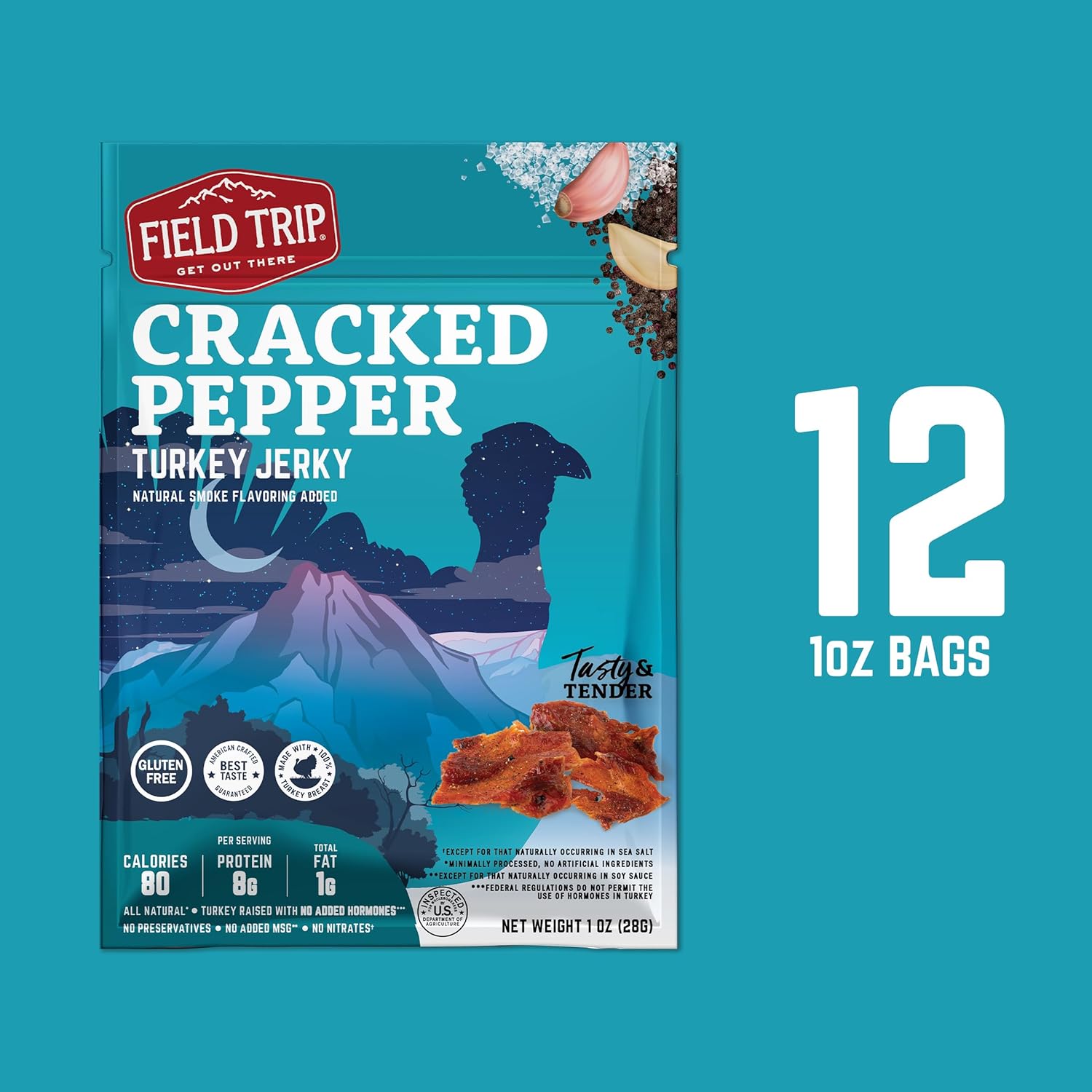 Cracked Pepper Turkey Jerky 1.0 oz