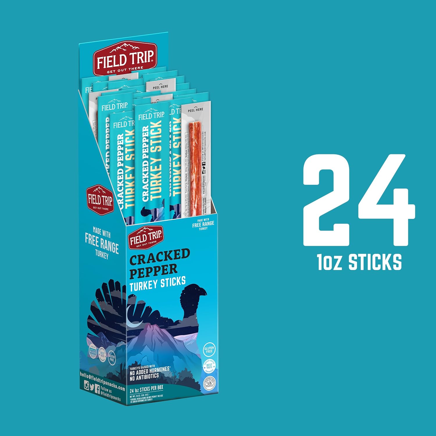 Cracked Pepper Turkey Stick 1.0 oz (24 Sticks)