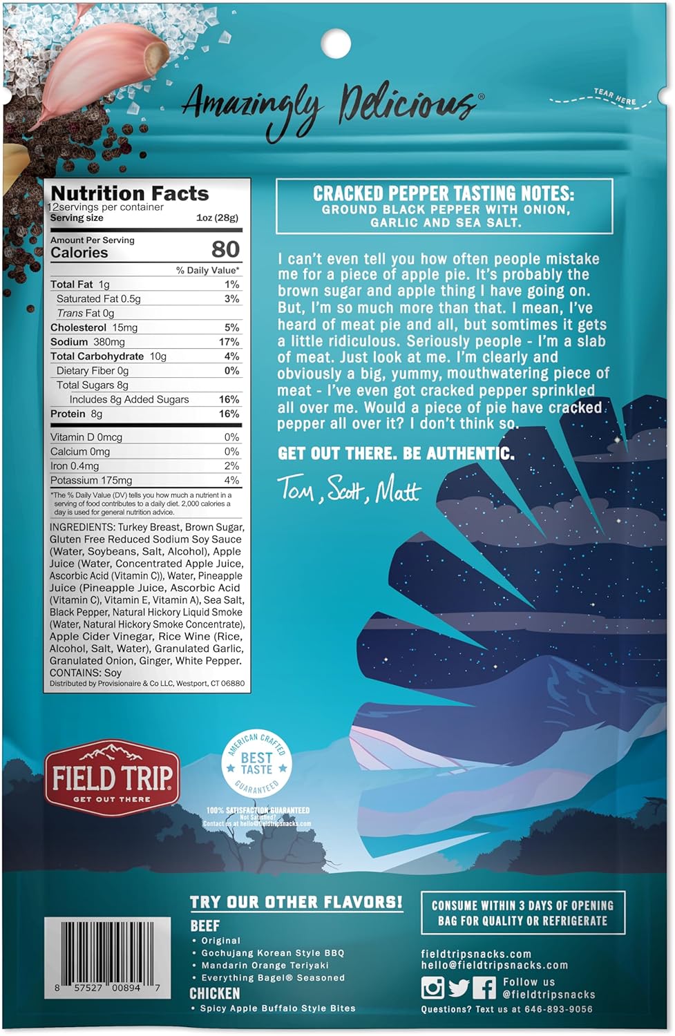 Cracked Pepper Turkey Jerky 12oz