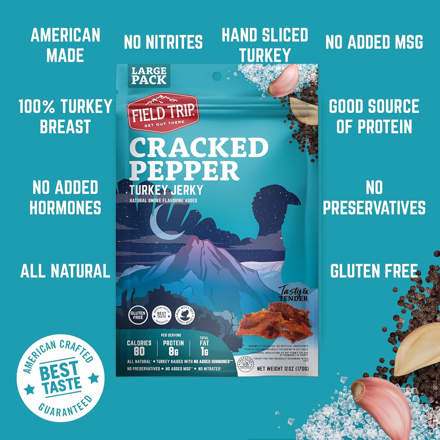 Cracked Pepper Turkey Jerky 12oz