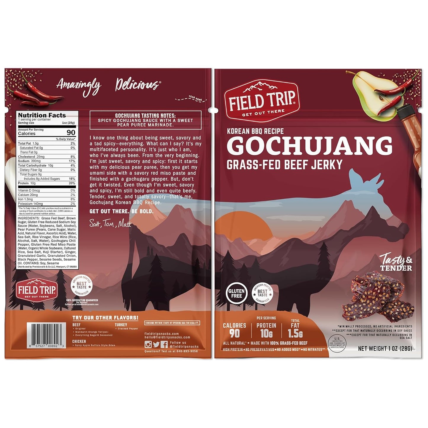 Gochujang Korean Style BBQ Beef Jerky 1.0 oz