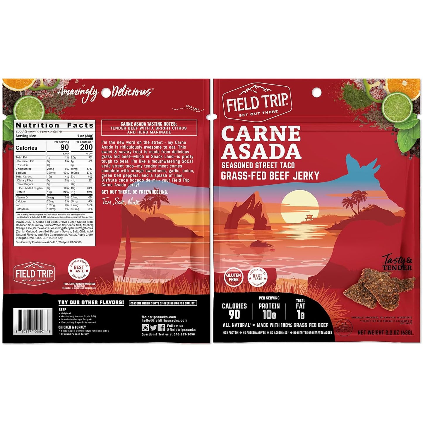 Carne Asada Beef Jerky 2.2oz (4ct)