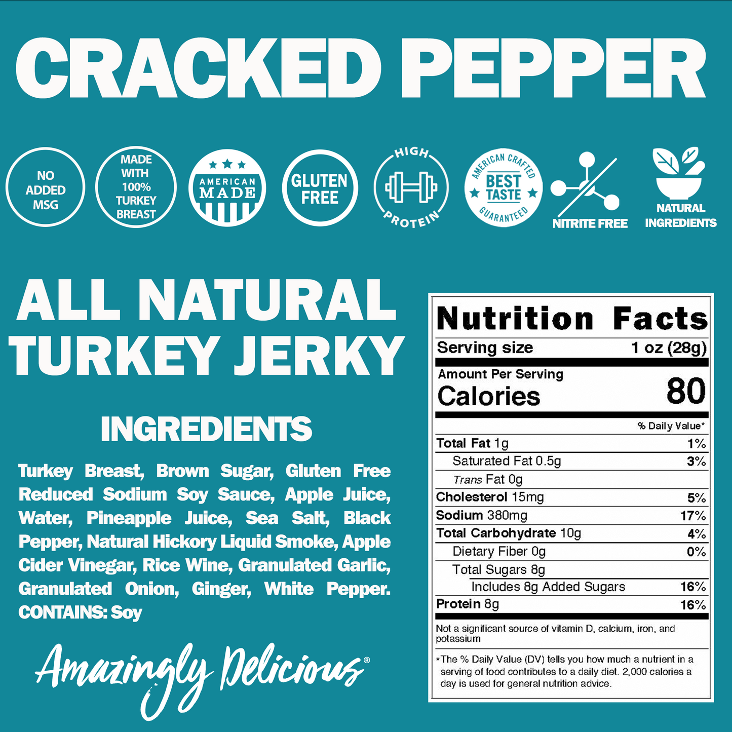 Cracked Pepper Turkey Jerky 2.2oz (4ct)