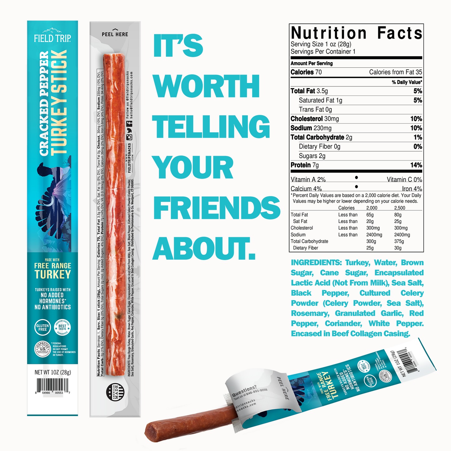 Cracked Pepper Turkey Sticks 1oz (10ct)