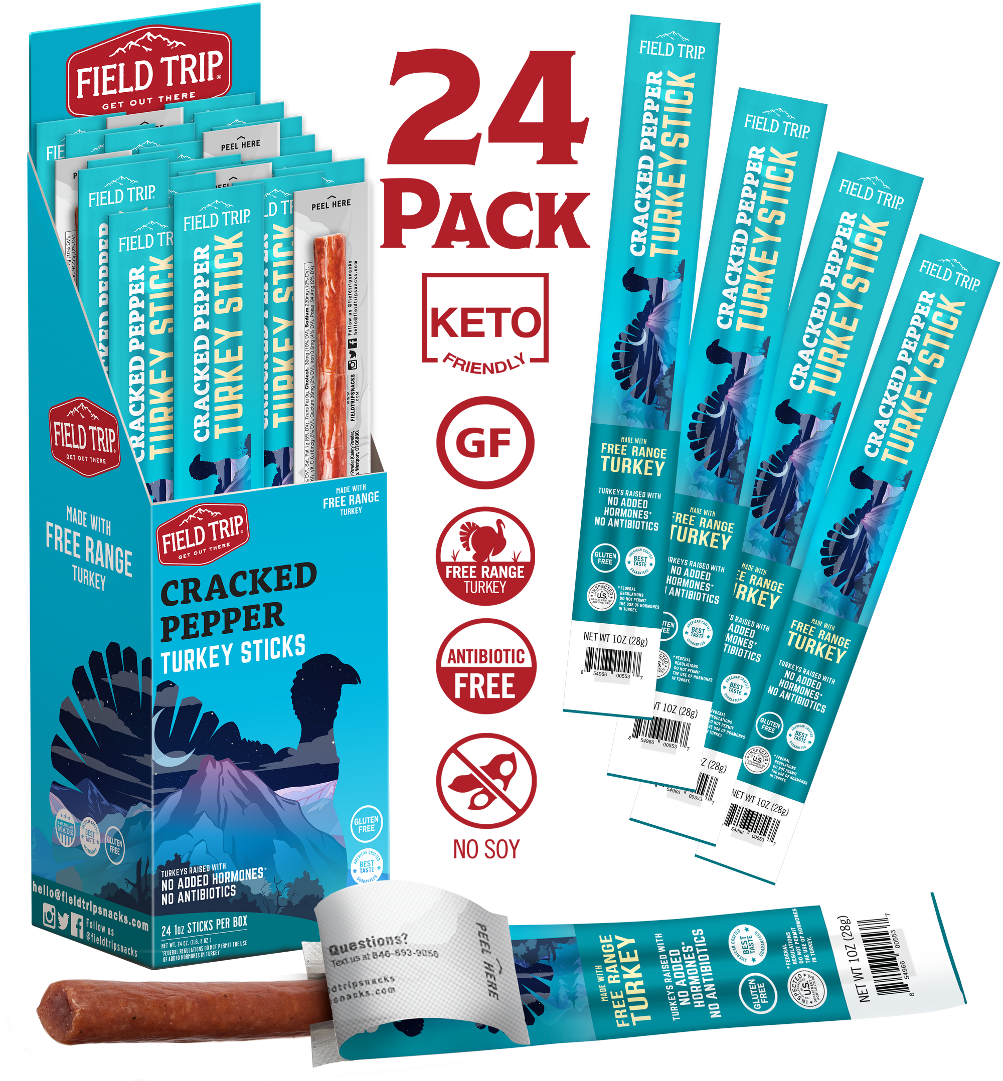 Cracked Pepper Turkey Stick 1.0 oz (24 Sticks)
