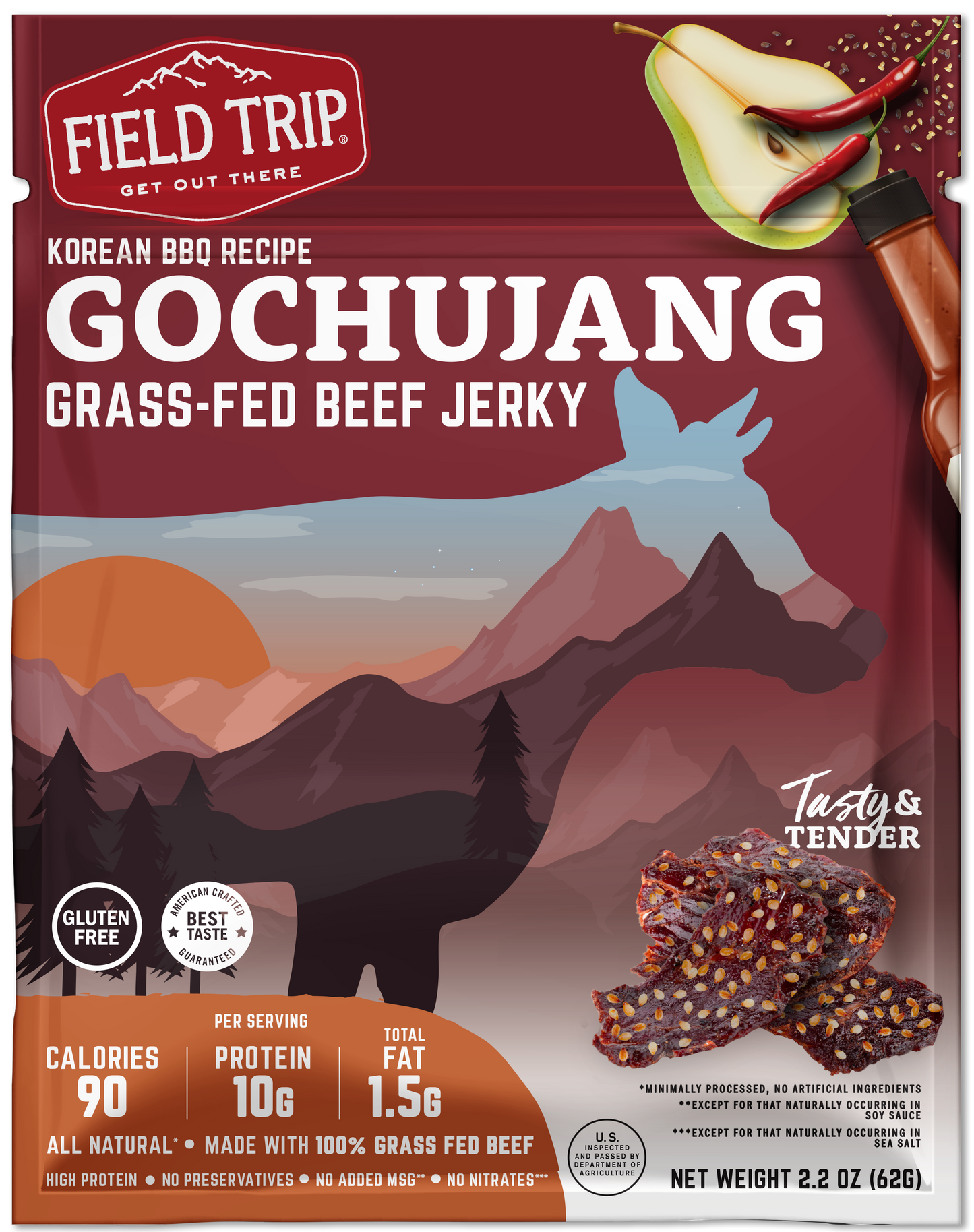 Gochujang Korean Style BBQ Beef Jerky 2.2 oz