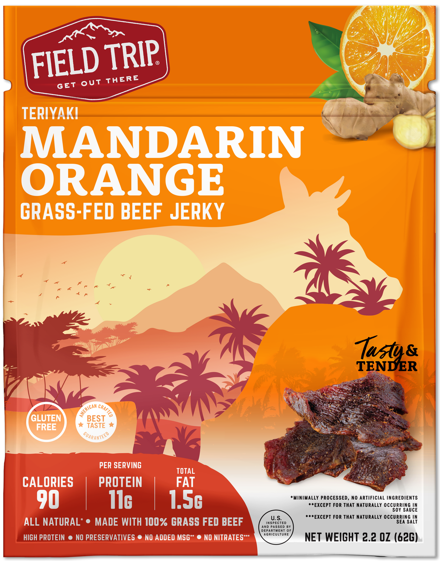 Mandarin Orange Teriyaki Beef Jerky 2.2 oz