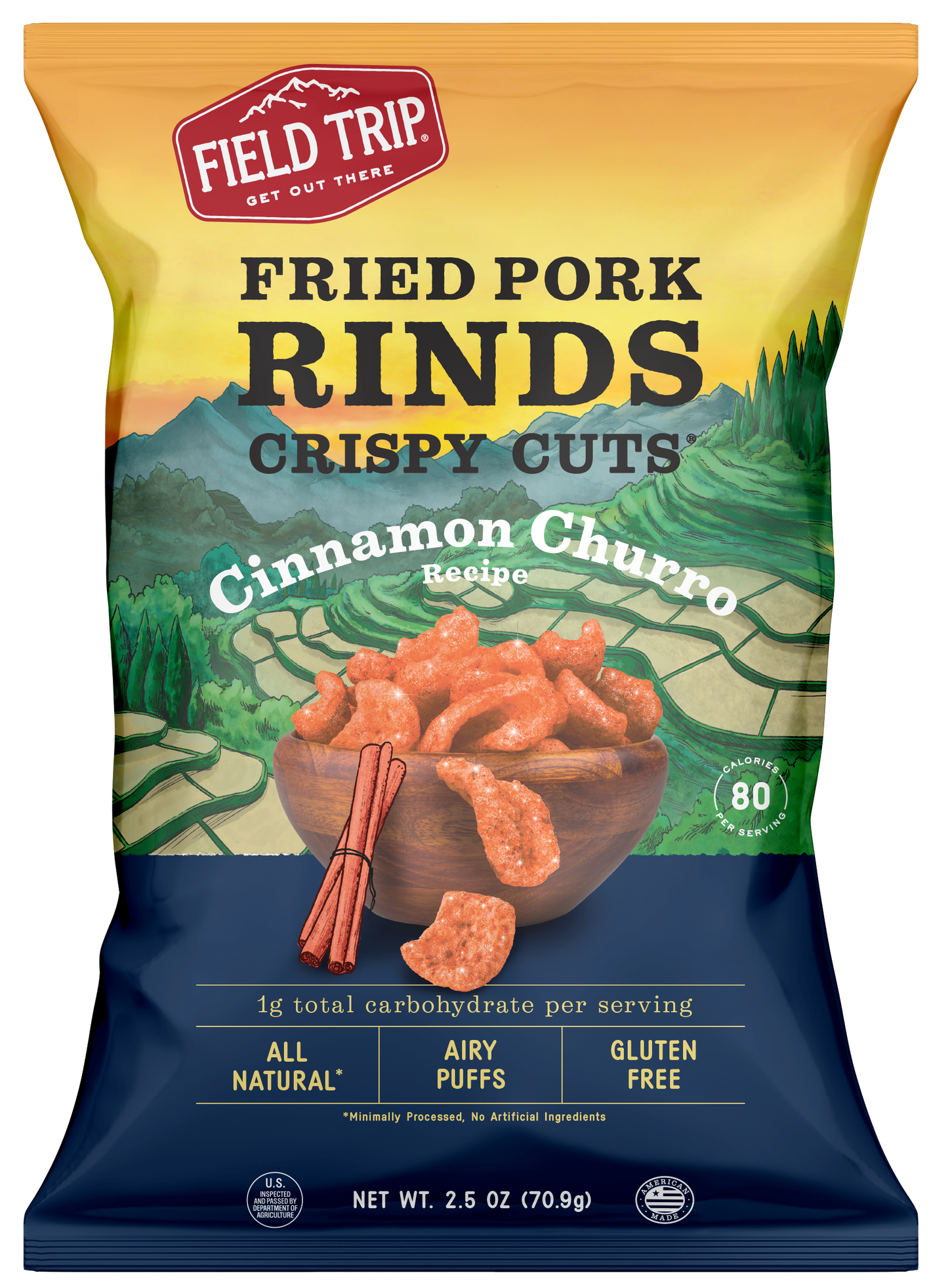 Crispy Cuts, Cinnamon Churro Pork Rind 2.5 oz (wholesale)