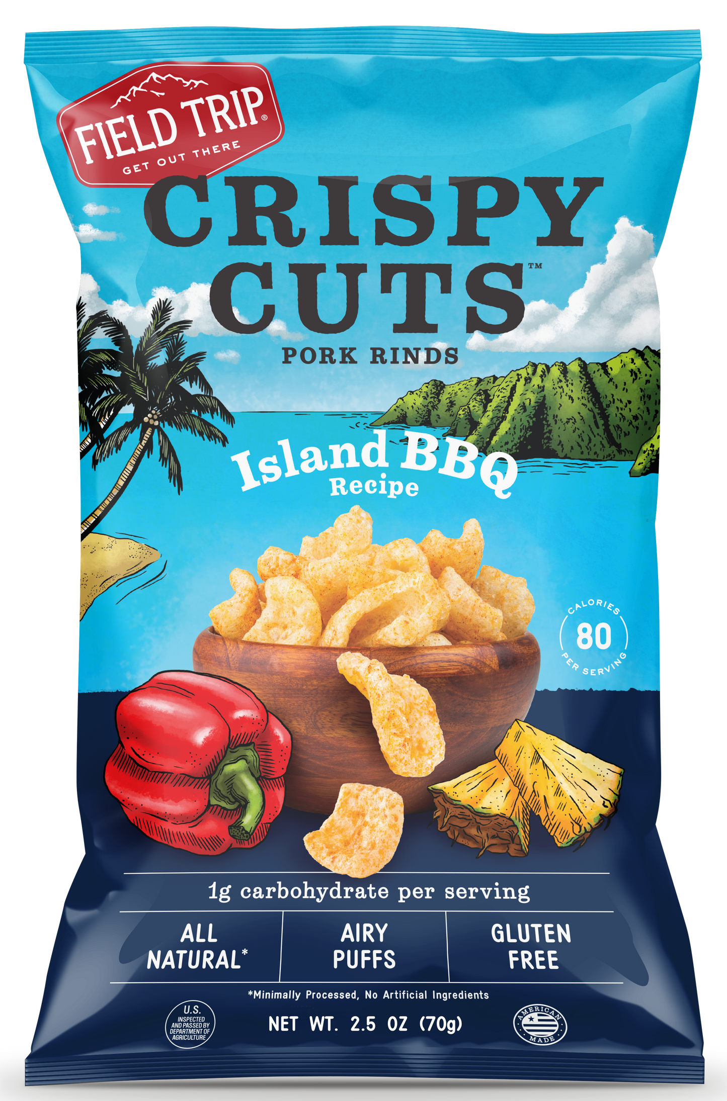 Crispy Cuts, Island BBQ Pork Rind 2.5 oz (wholesale)