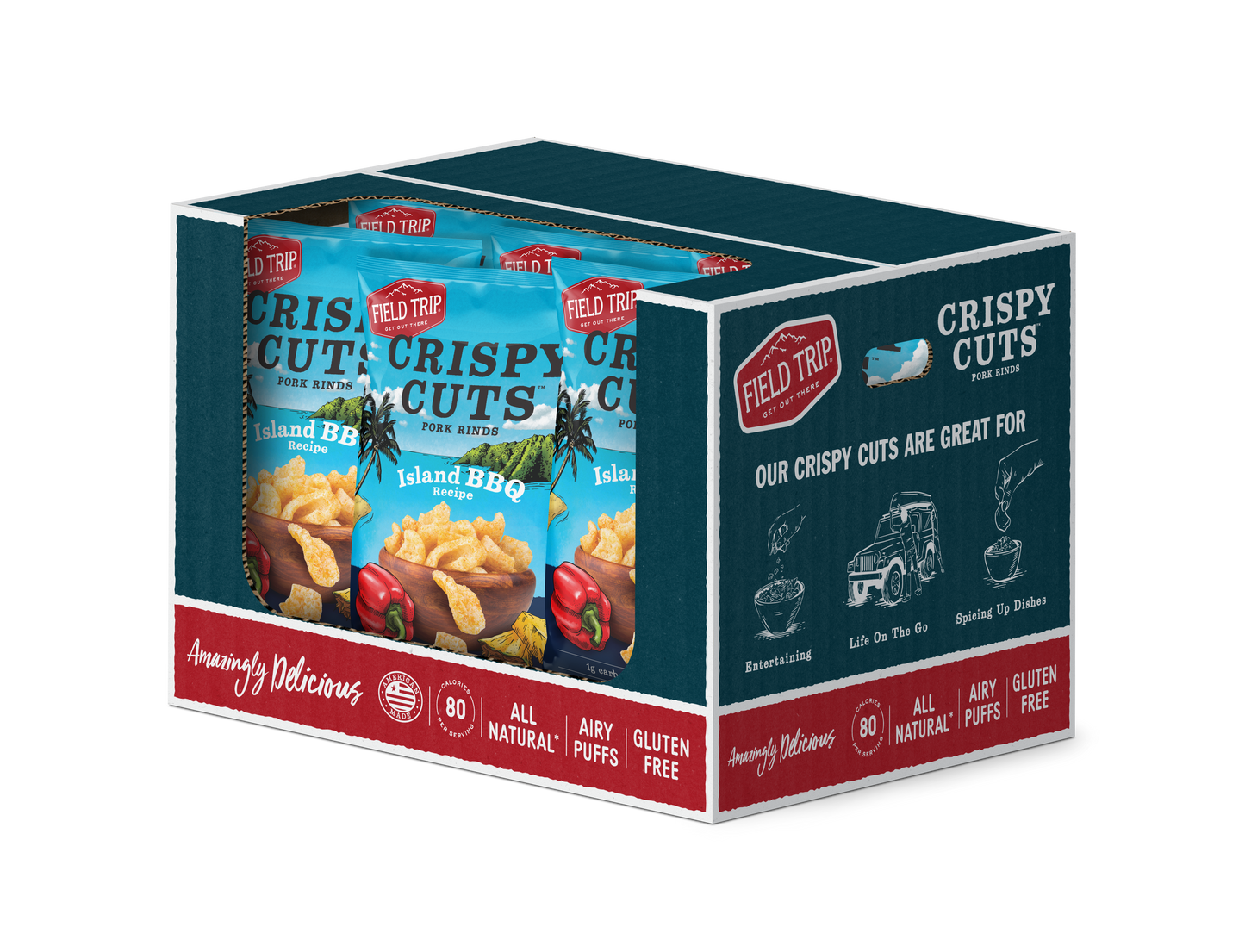 Crispy Cuts, Island BBQ Pork Rind 2.5 oz (wholesale)