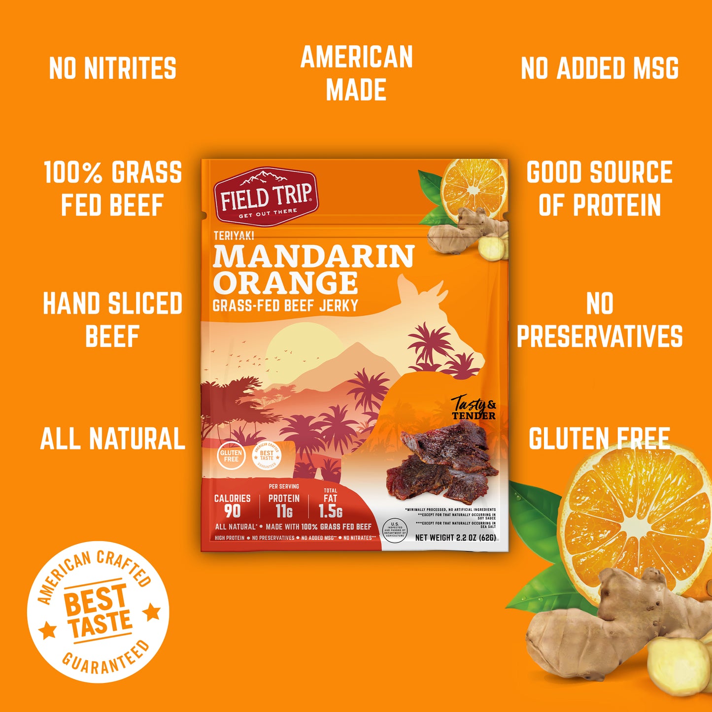 Mandarin Teriyaki Beef Jerky 2.2oz (4ct)