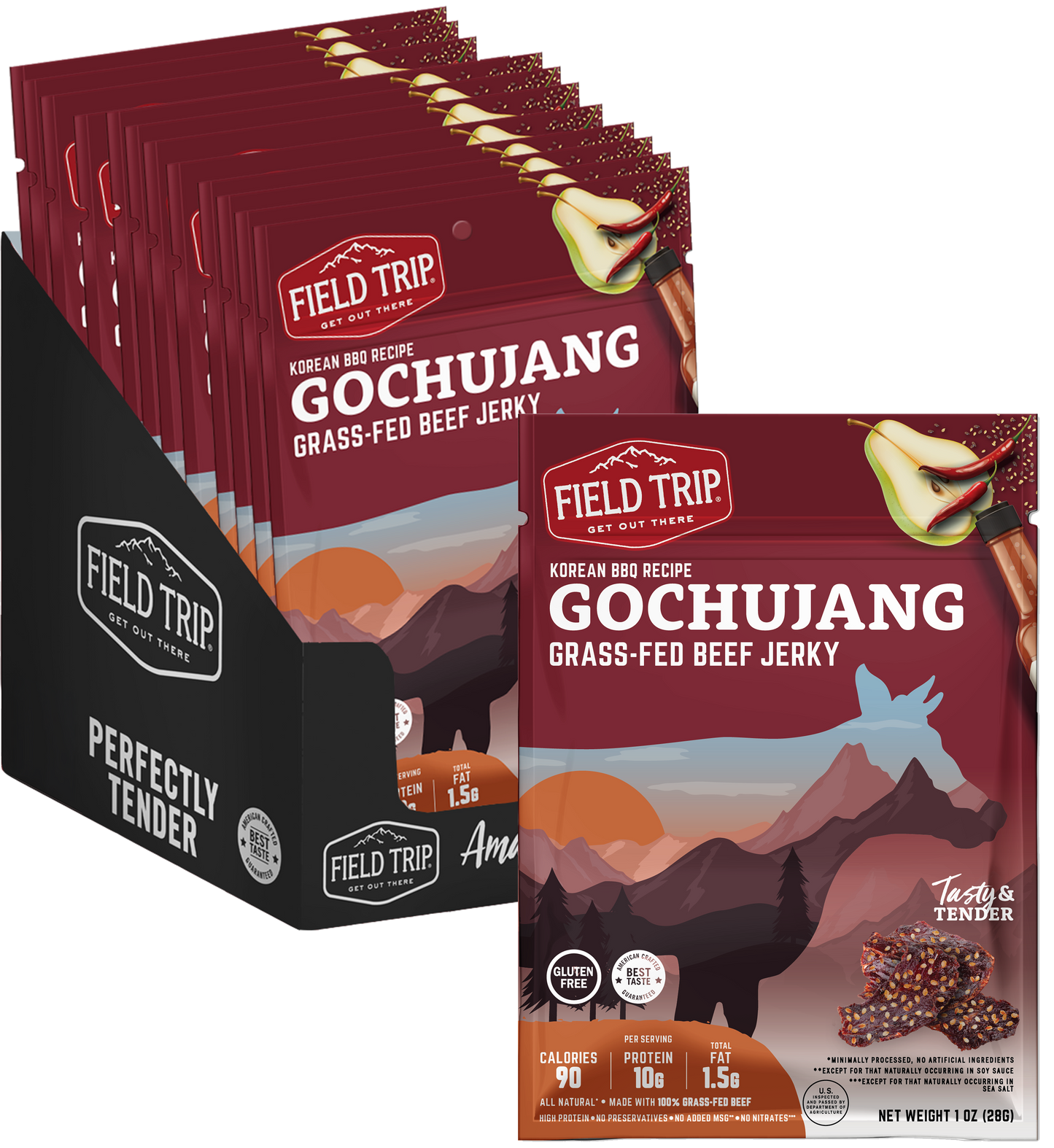 Gochujang Korean Style BBQ Beef Jerky 1.0 oz (wholesale)