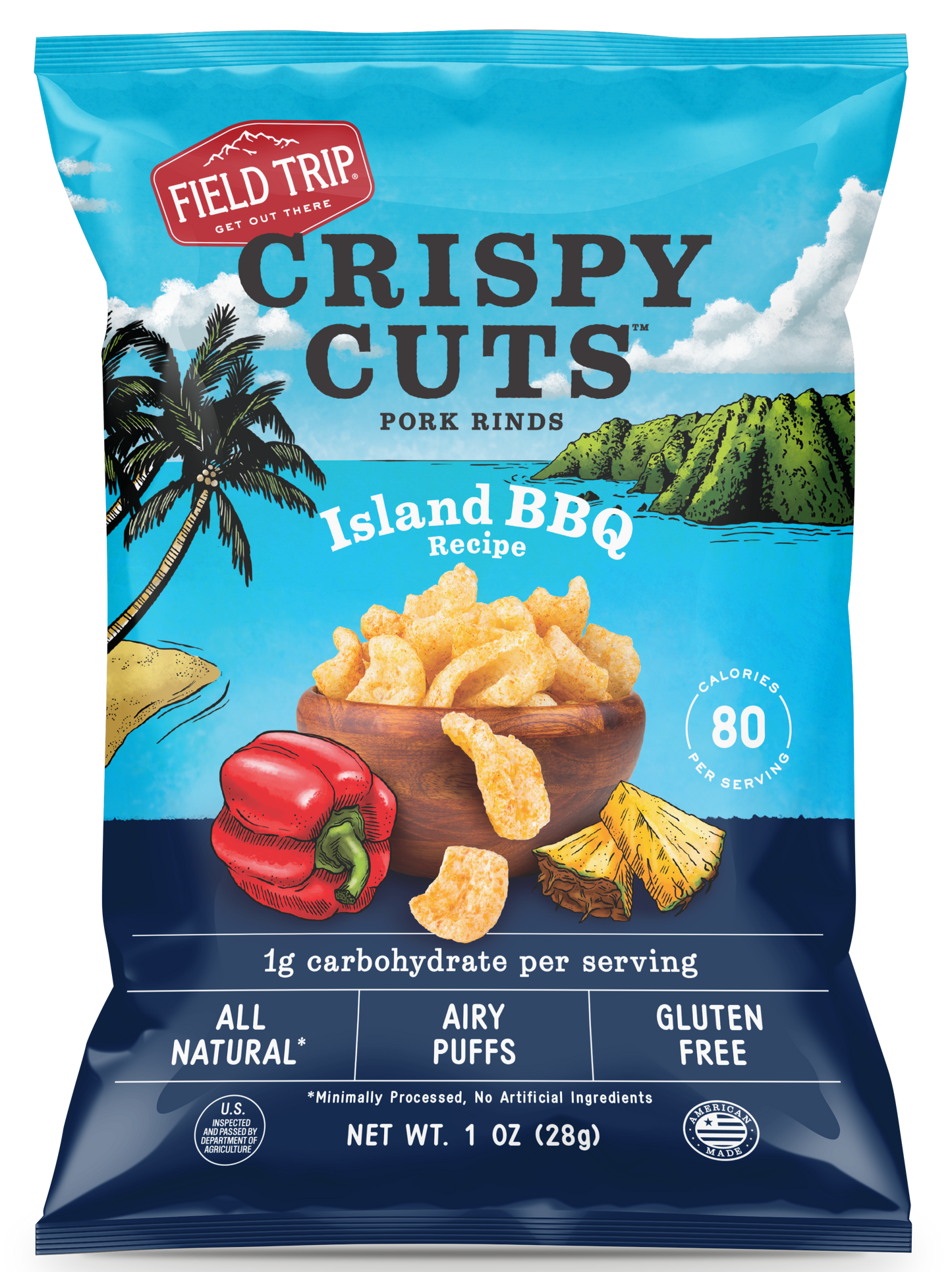 Crispy Cuts Island BBQ Pork Rind (1oz) (60 count)