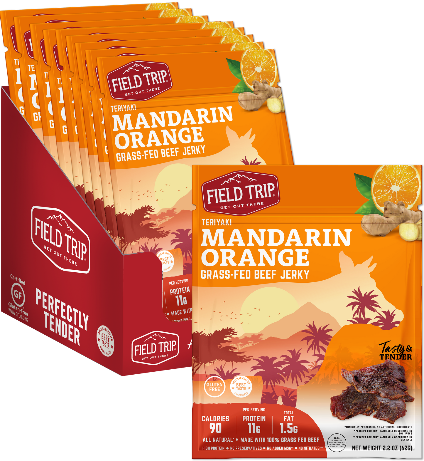 Mandarin Orange Teriyaki Beef Jerky 2.2 oz