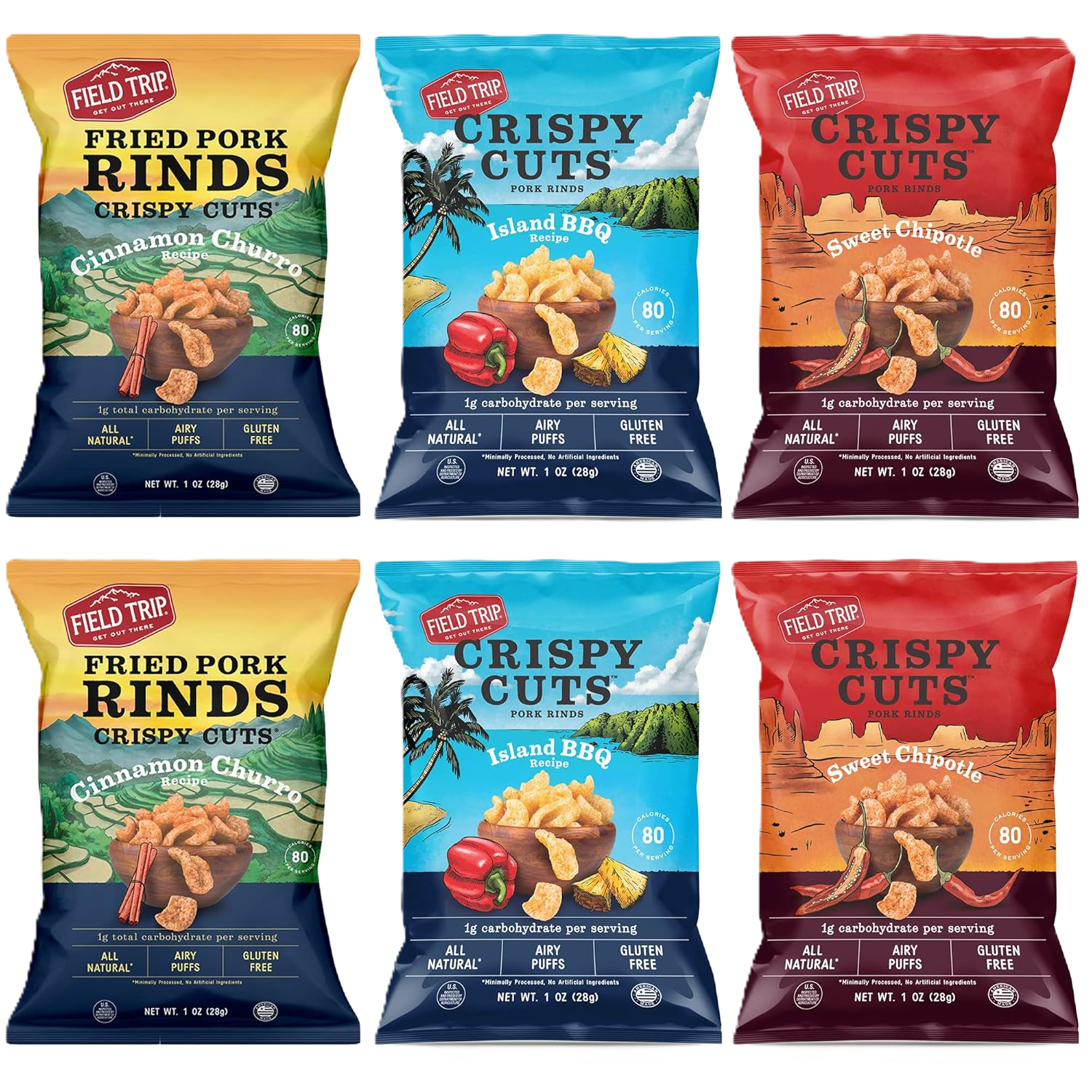 Variety 6 pack Pork Rinds