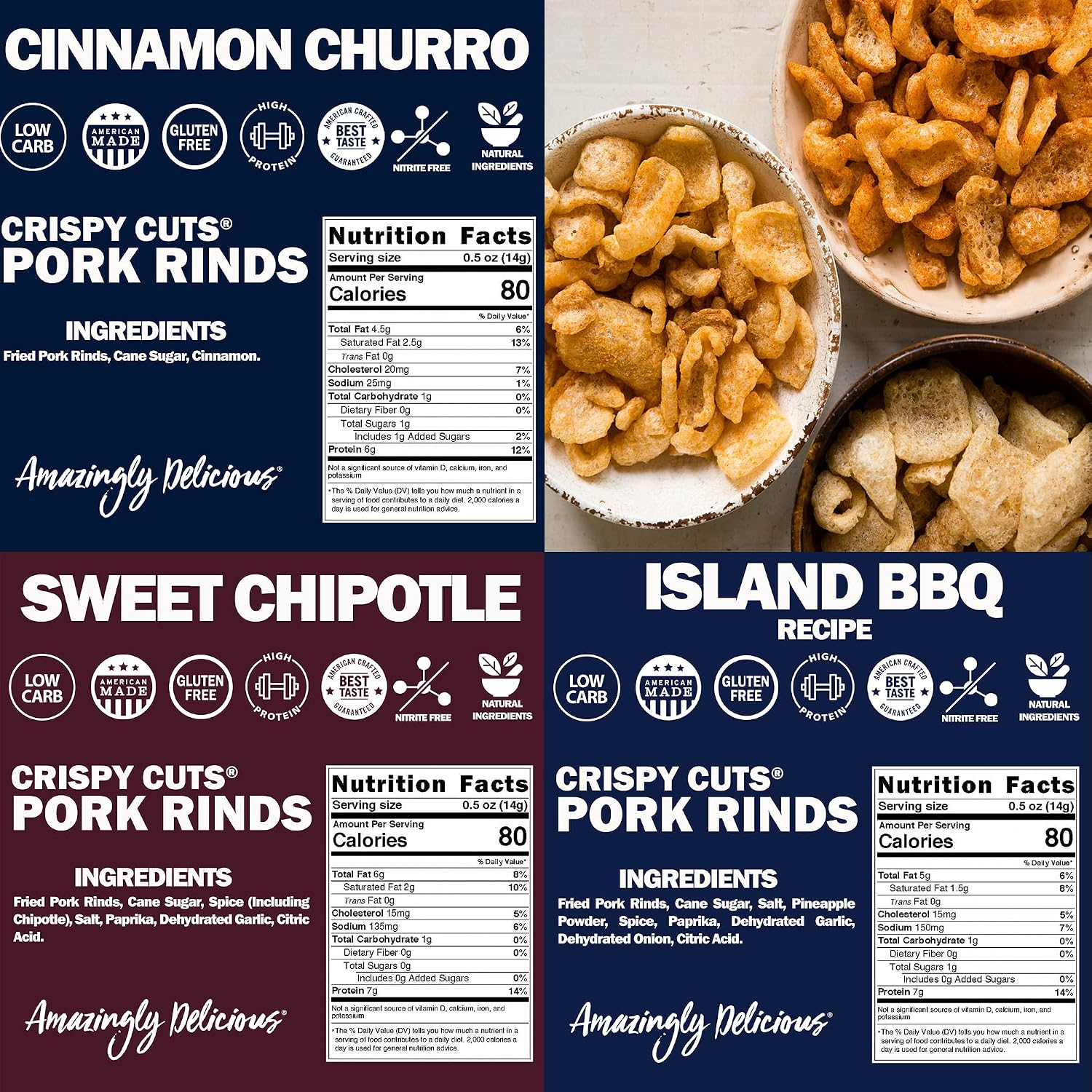 Variety 6 pack Pork Rinds