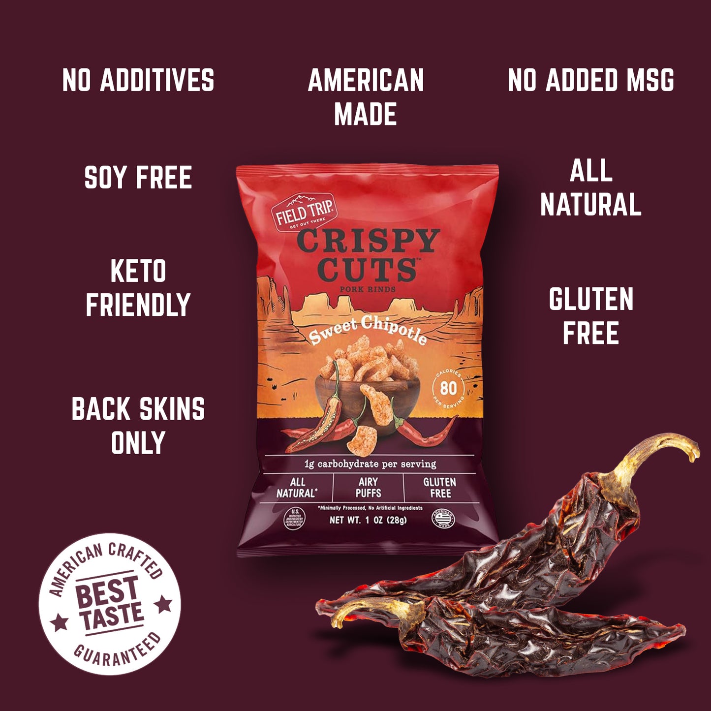 Crispy Cuts Sweet Chipotle Pork Rind (1oz) (60 count)