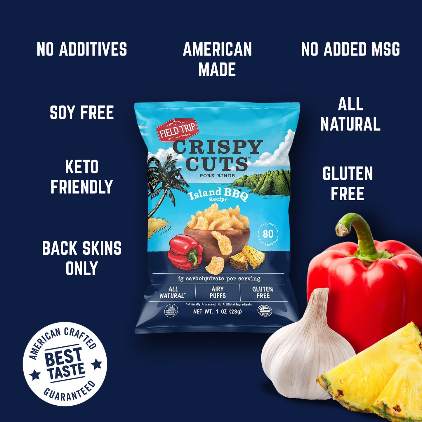 Crispy Cuts Island BBQ Pork Rind (1oz) (60 count)