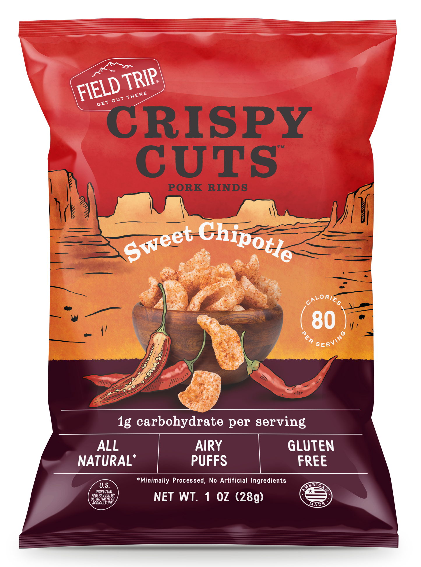 Crispy Cuts Sweet Chipotle Pork Rind (1oz) (60 count)