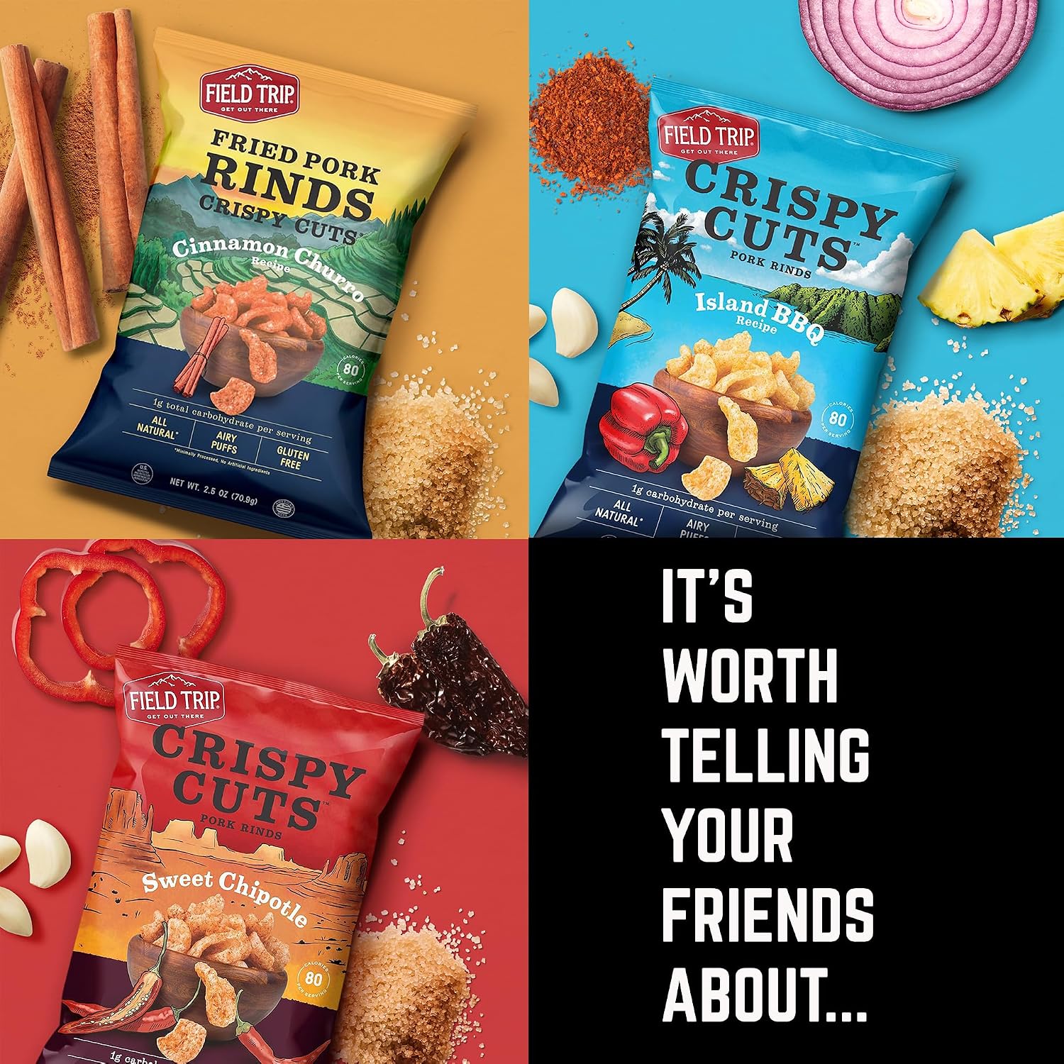 Variety 6 pack Pork Rinds