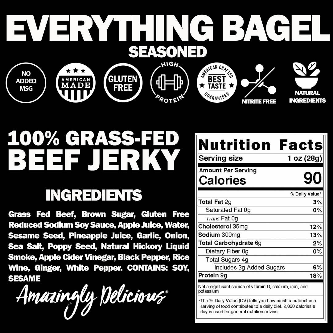 Brooklyn Everything Bagel Seasoned Beef Jerky 1.0 oz